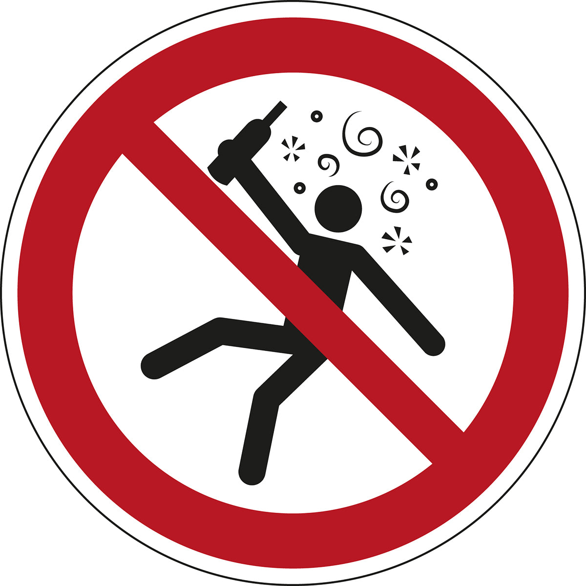 Brady P/P043/Nt/Pe-Dia50-2 ISO Safety Sign - Not for people in the state of intoxication 198157