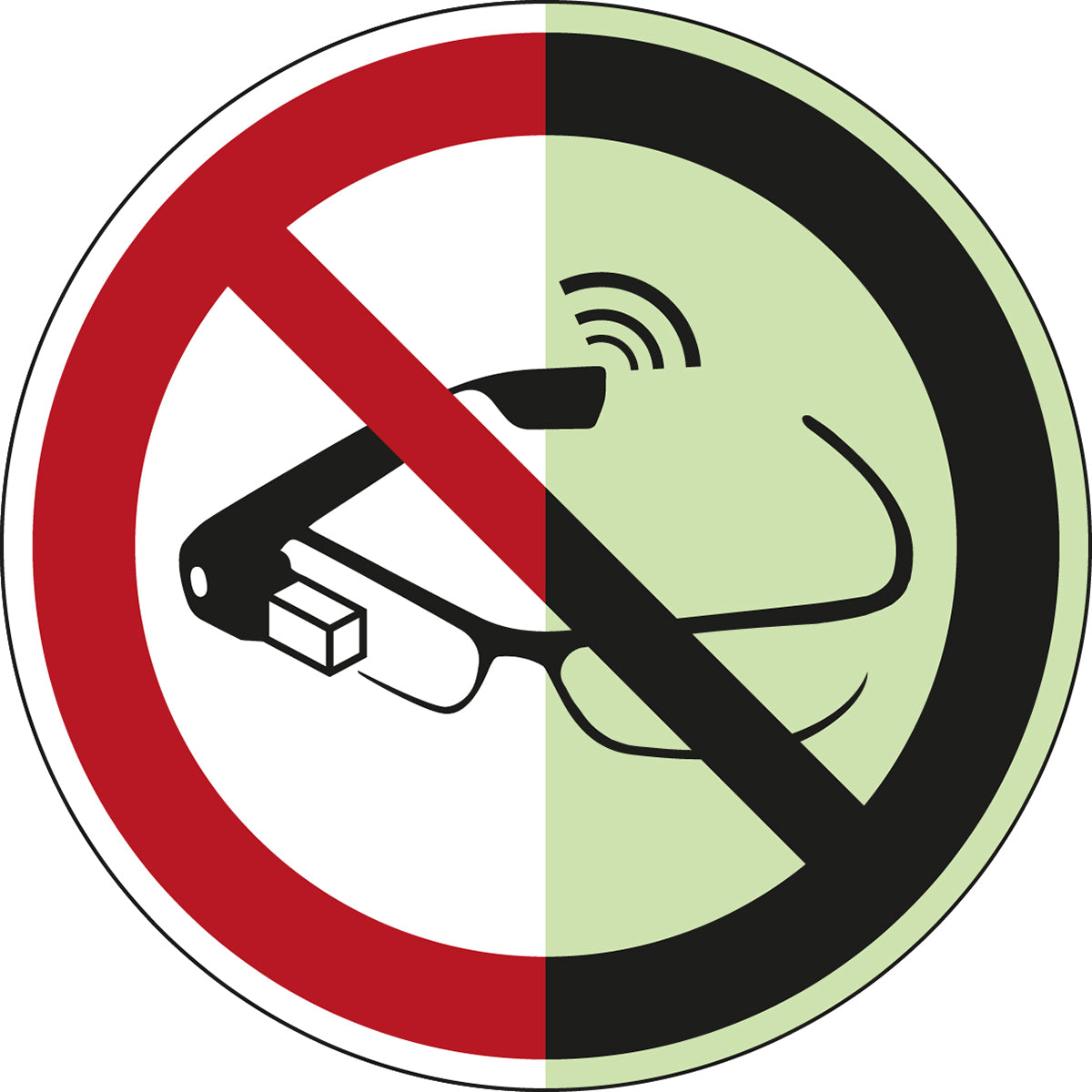 Brady P/P044/Nt/Pe-Pholumb-Dia150-1 ISO Safety Sign - Use of smart glasses prohibited 198290