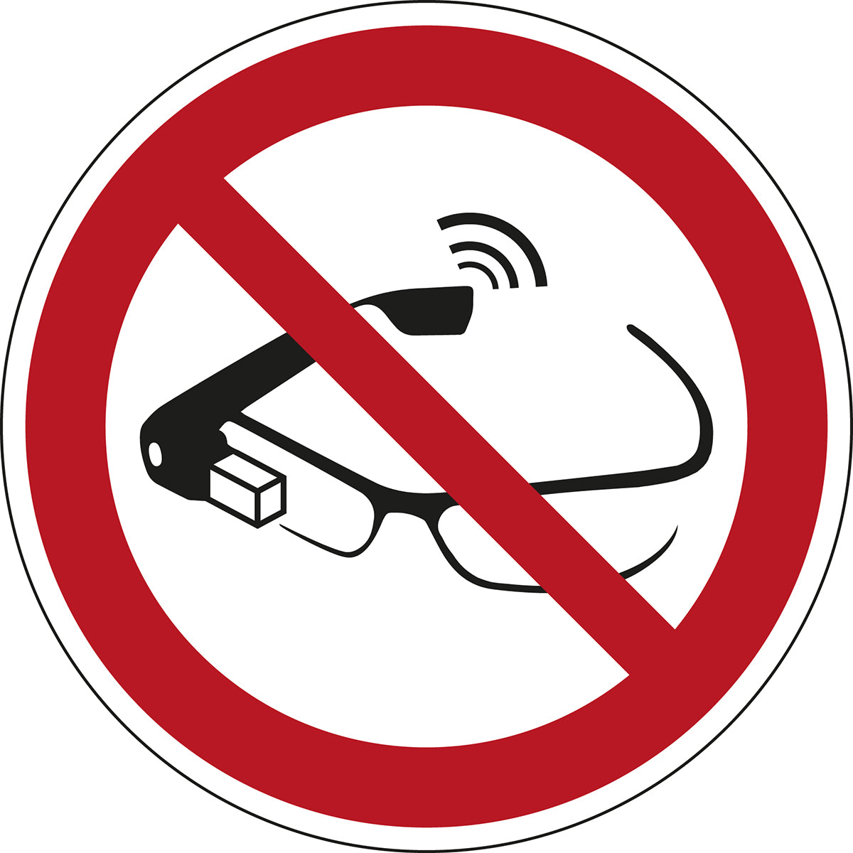 Brady P/P044/Nt/Alu-Dia200-1 ISO Safety Sign - Use of smart glasses prohibited 198268