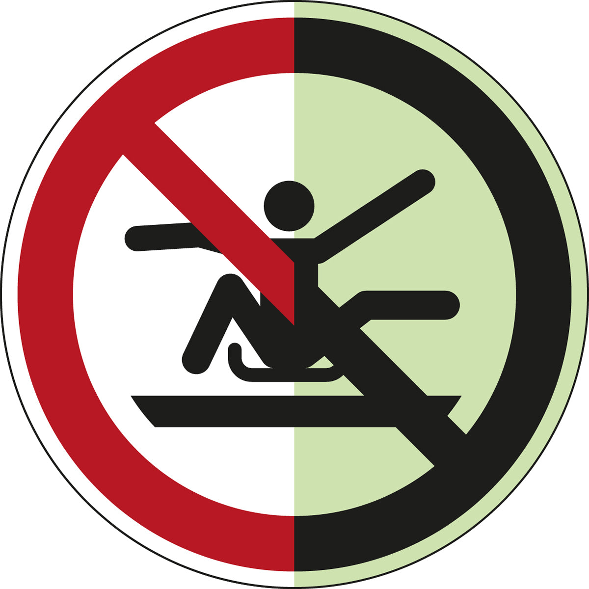 Brady P/P046/Nt/Pp-Pholumc-Dia150-1 ISO Safety Sign - Do not stretch out of toboggan 197984