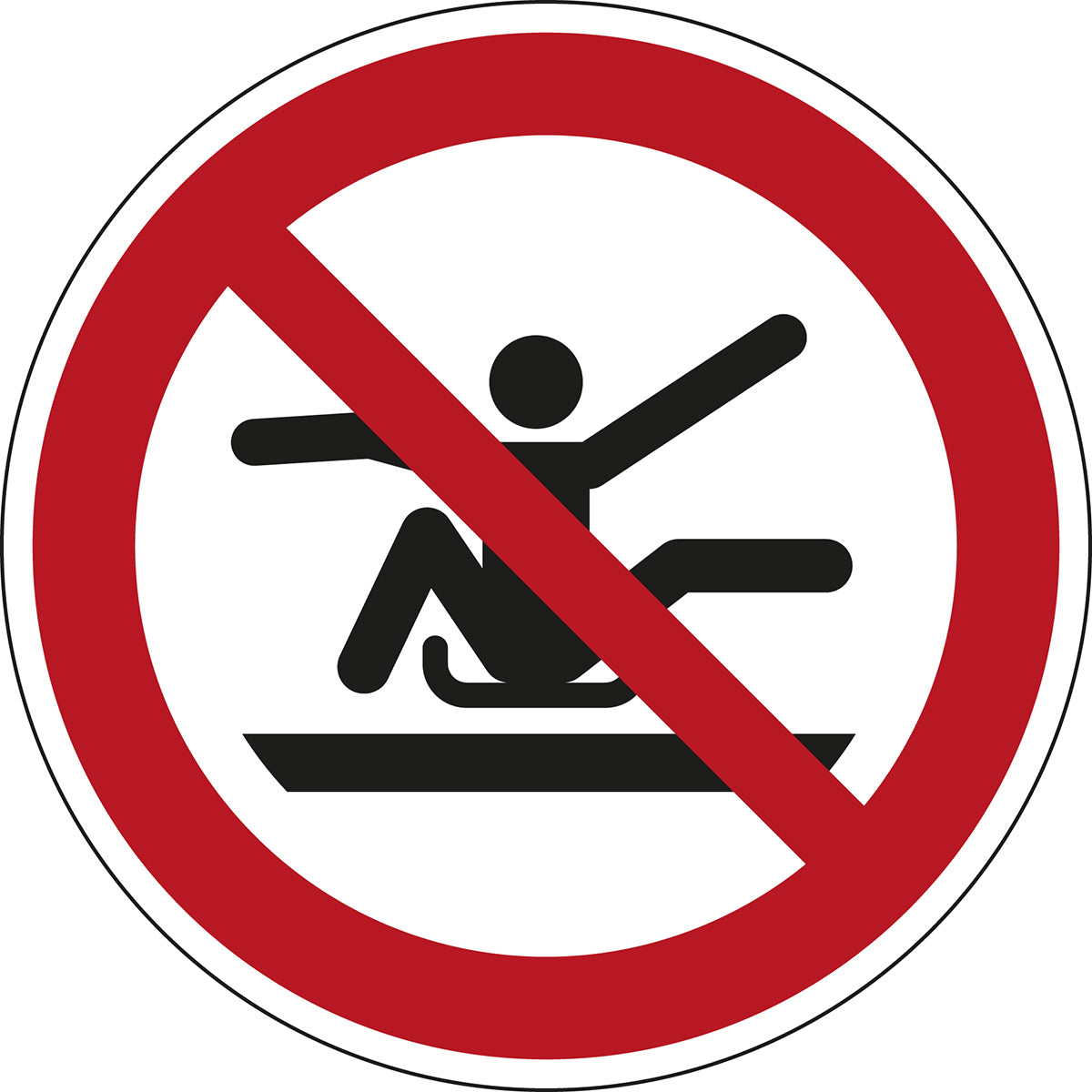 Brady P/P046/Nt/Alu-Dia200-1 ISO Safety Sign - Do not stretch out of toboggan 197959