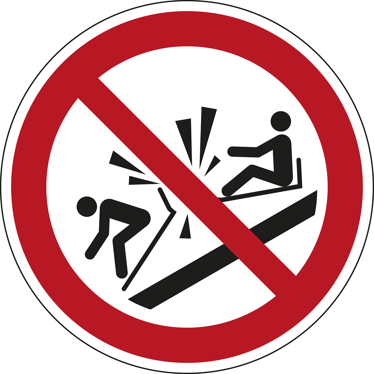 Brady P/P047/Nt/Alu-Dia315-1 ISO Safety Sign - Do not ram into toboggan 198063