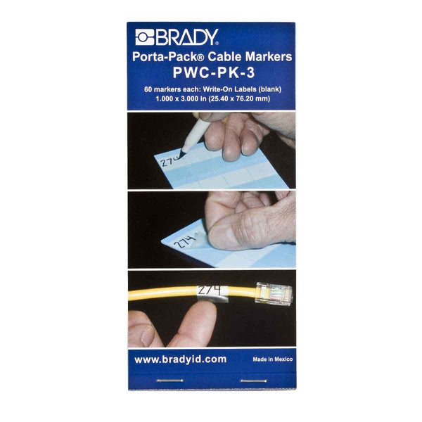 Brady PWC-PK-3 Porta-Pack Wire Marker Books - Write-on Self-laminating Markers 035401