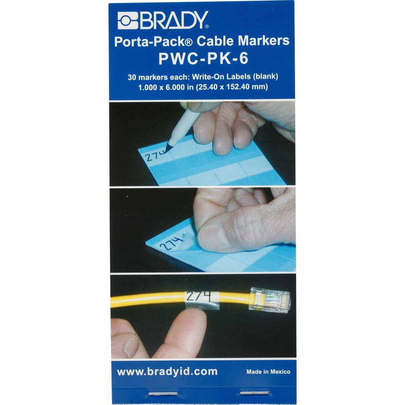 Brady PWC-PK-6 Porta-Pack Wire Marker Books - Write-on Self-laminating Markers 035402