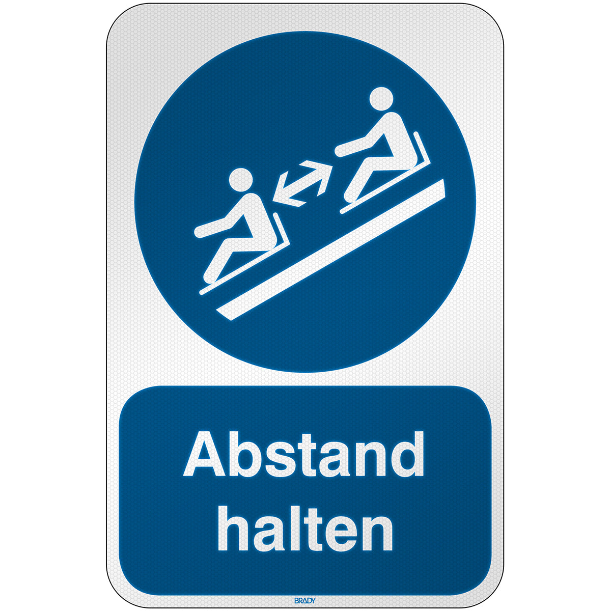 Brady M/M052/De383/Rfl-390X590-1 ISO Safety Sign - Keep distances 303306