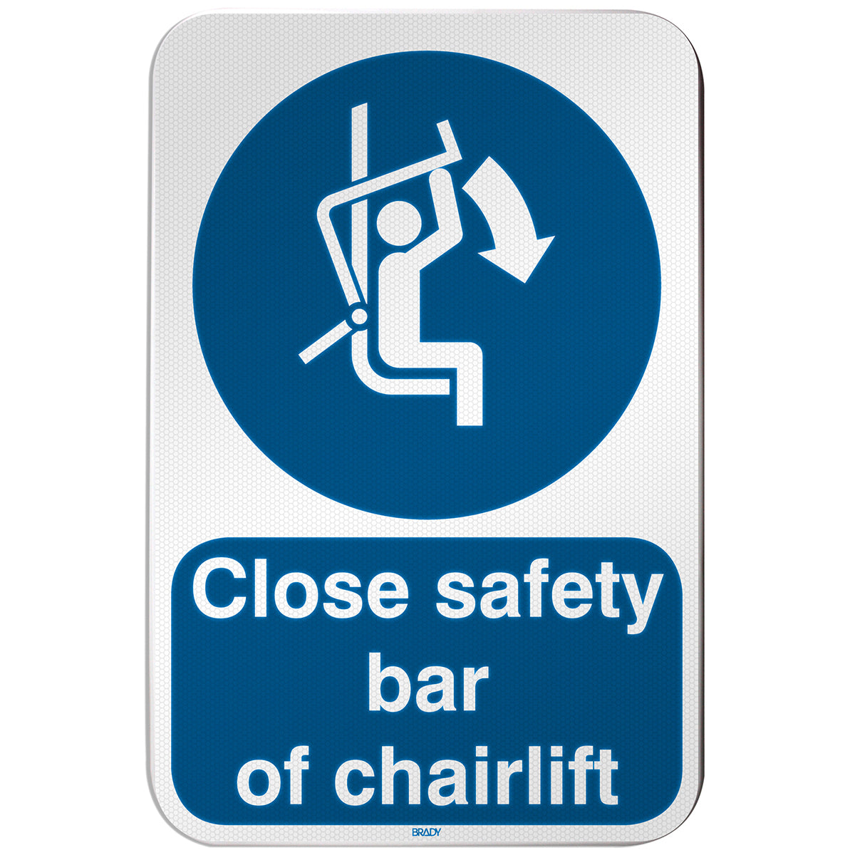 Brady M/M033/EN451/RLFBD-400X600-1 ISO Safety Sign - Close safety bar of chairlift 305776