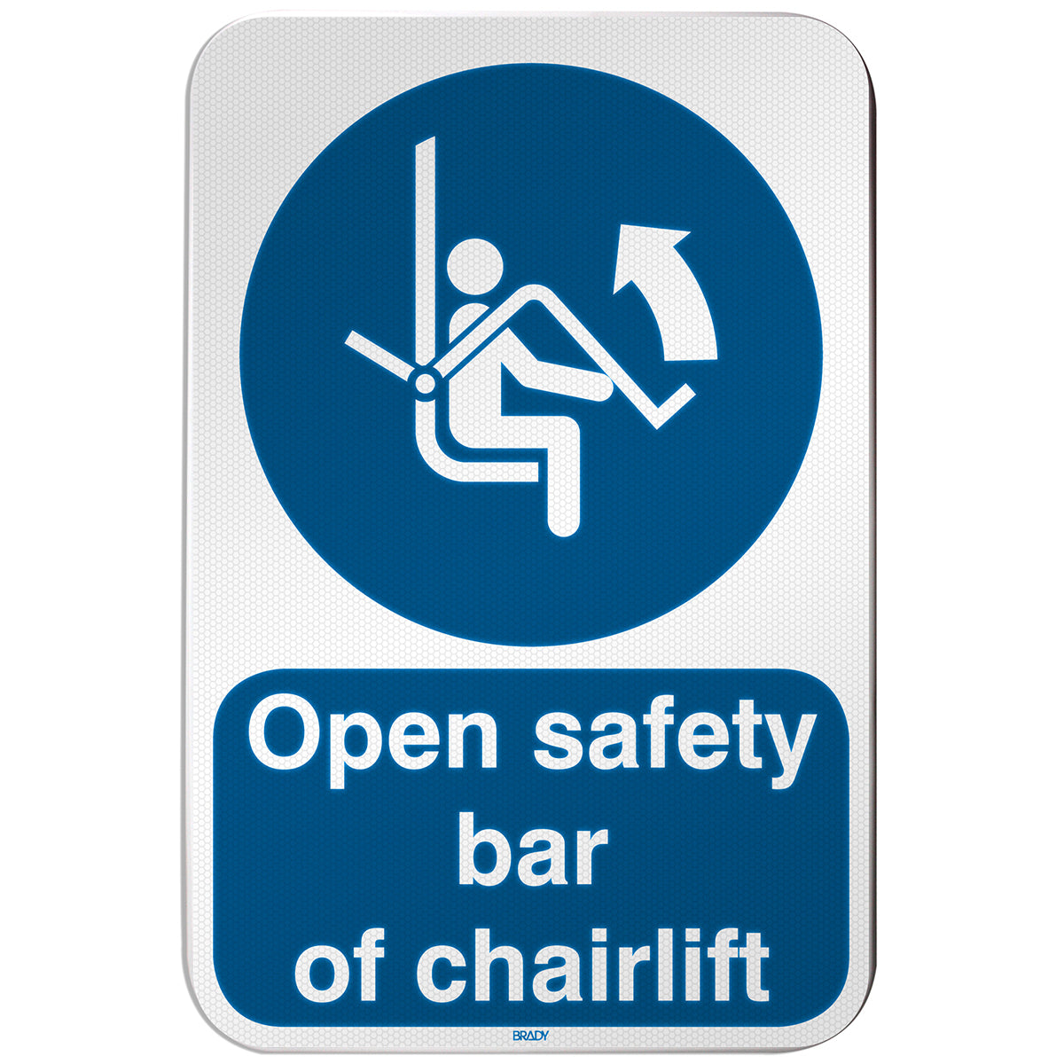 Brady M/M034/EN452/RLFBD-400X600-1 ISO Safety Sign - Open safety bar of chairlift 305785