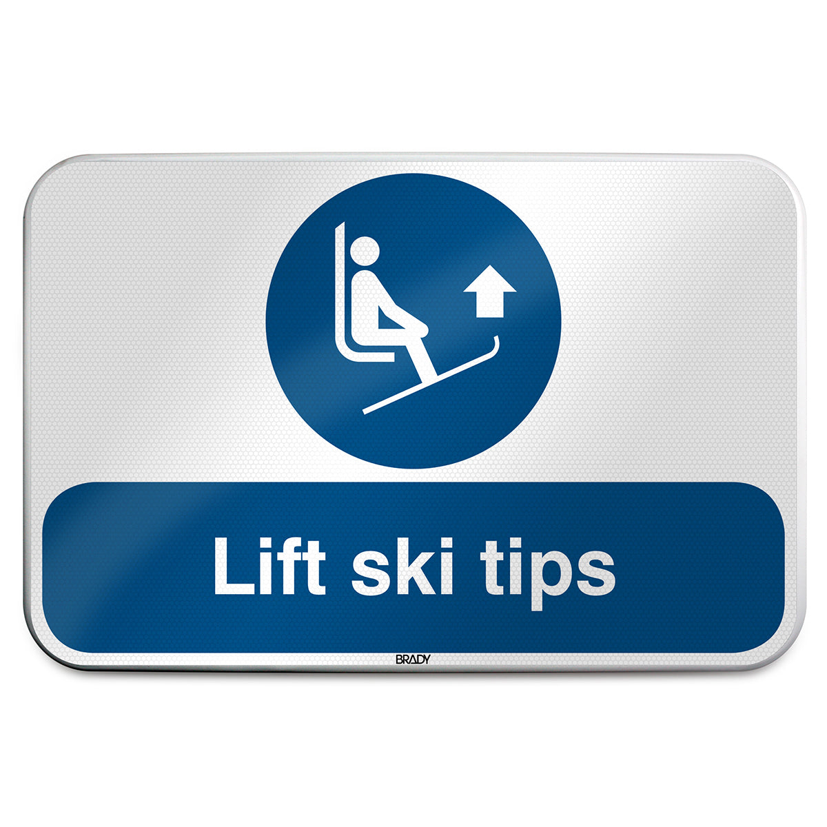 Brady M/M036/EN454/RLFBD-600X400-1 ISO Safety Sign -  Lift ski tips 305807