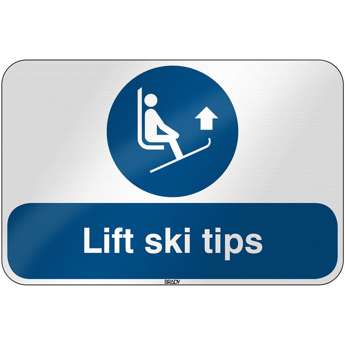 Brady M/M036/EN454/RFL-590X390-1 ISO Safety Sign - Lift ski tips 303974