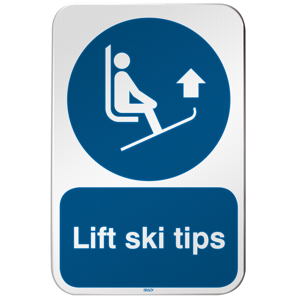 Brady M/M036/EN454/RLFBD-400X600-1 ISO Safety Sign -  Lift ski tips 305803