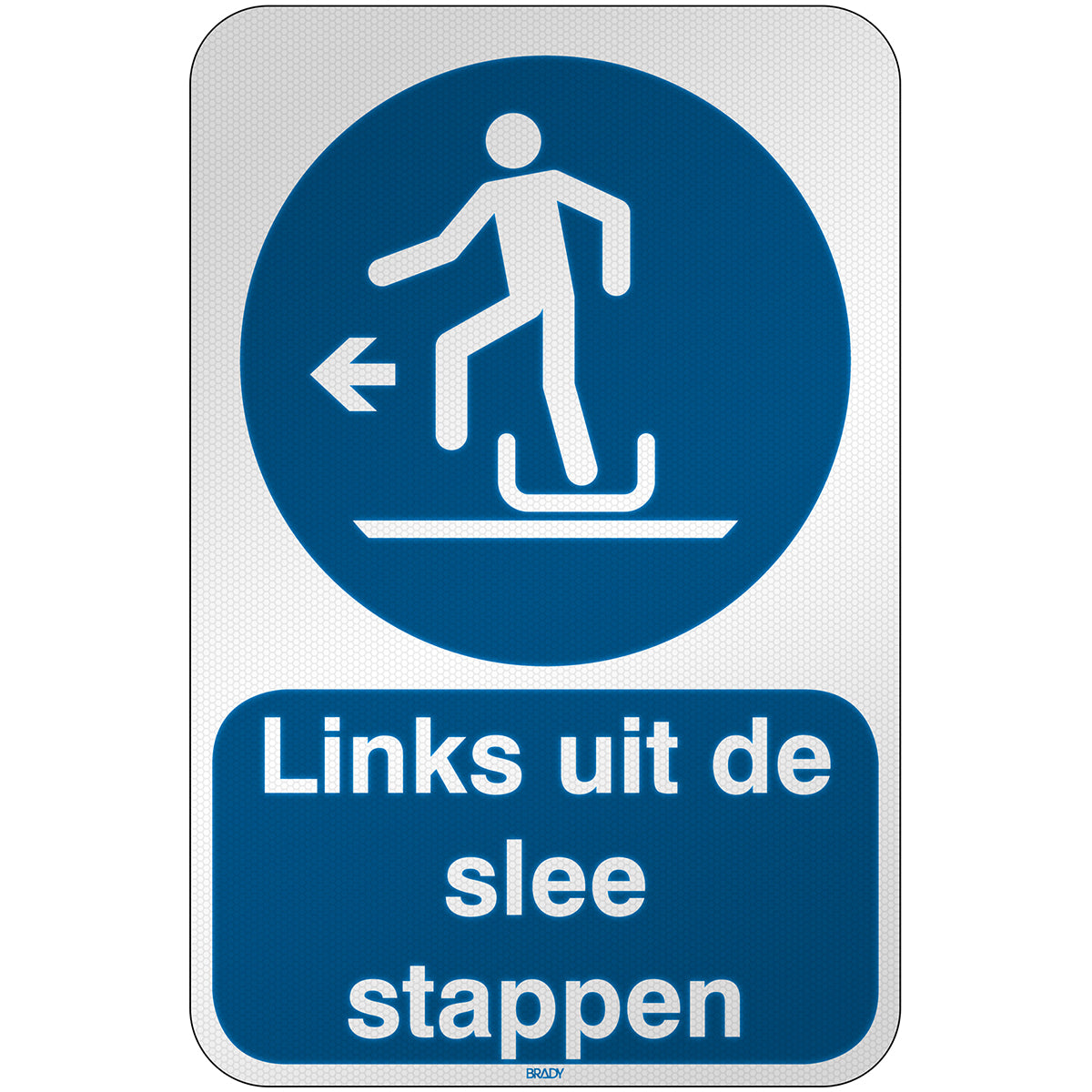 Brady M/M050/Nl464/Rfl-390X590-1 ISO Safety Sign - Alighting from toboggan to the left 303297