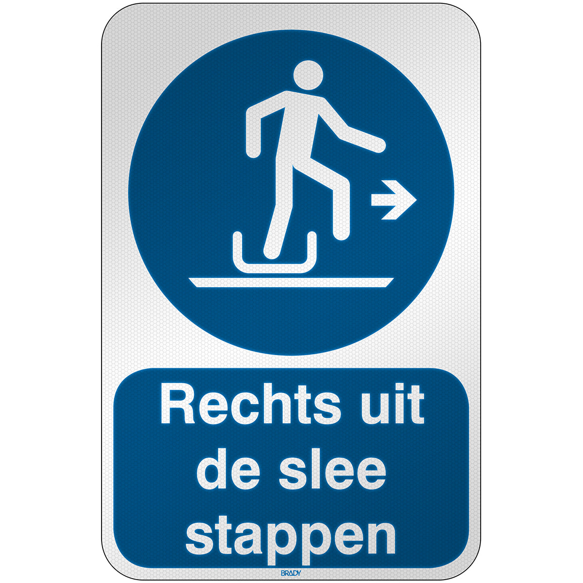 Brady M/M051/Nl465/Rfl-390X590-1 ISO Safety Sign - Alighting from toboggan to the right 303302