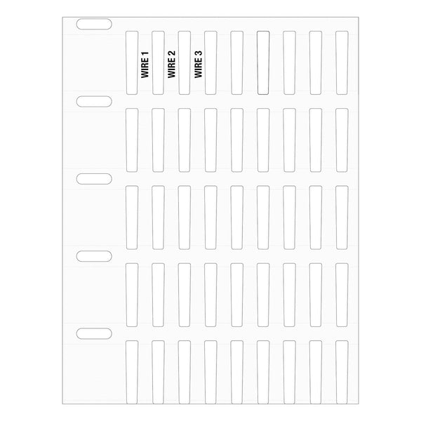 Brady THTRDS-16x4,4-7697-WT Thermal Transfer Printable Rigid DuraSleeve Wire Marking Inserts 198735