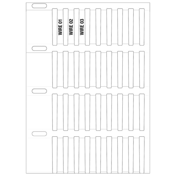 Brady THTRDS-23x4,4-7697-WT Thermal Transfer Printable Rigid DuraSleeve Wire Marking Inserts 198736