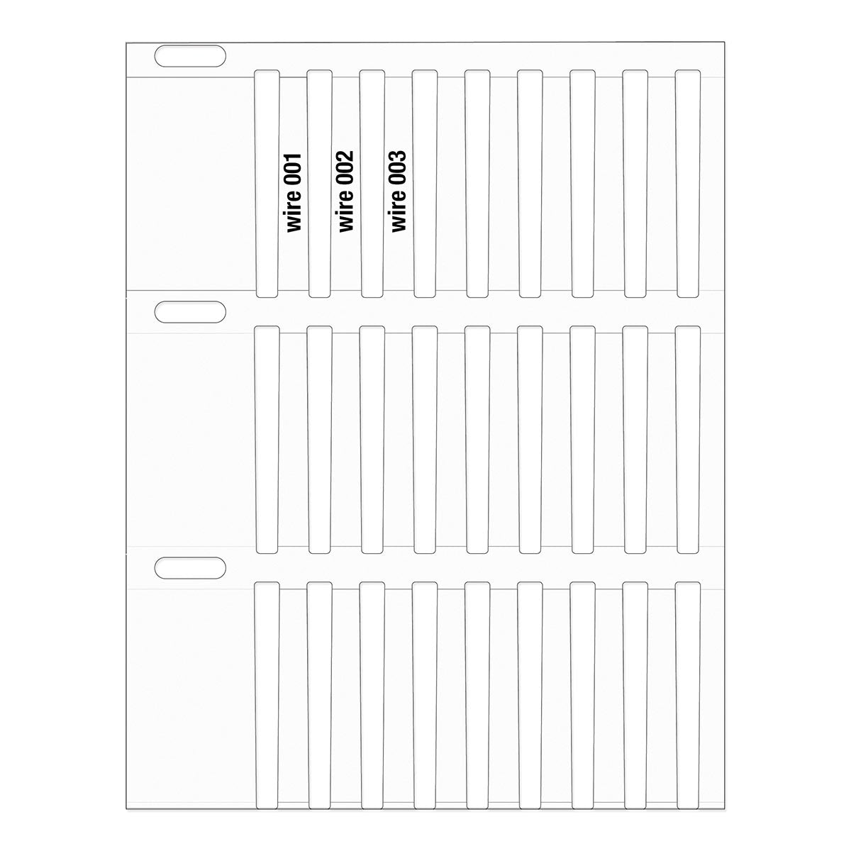 Brady THTRDS-30x4,4-7697-WT Thermal Transfer Printable Rigid DuraSleeve Wire Marking Inserts 198737