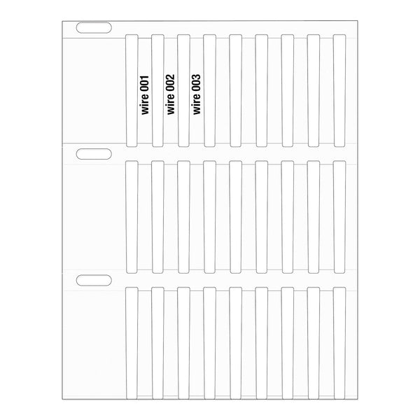 Brady THTRDS-30x4,4-7697-WT Thermal Transfer Printable Rigid DuraSleeve Wire Marking Inserts 198737