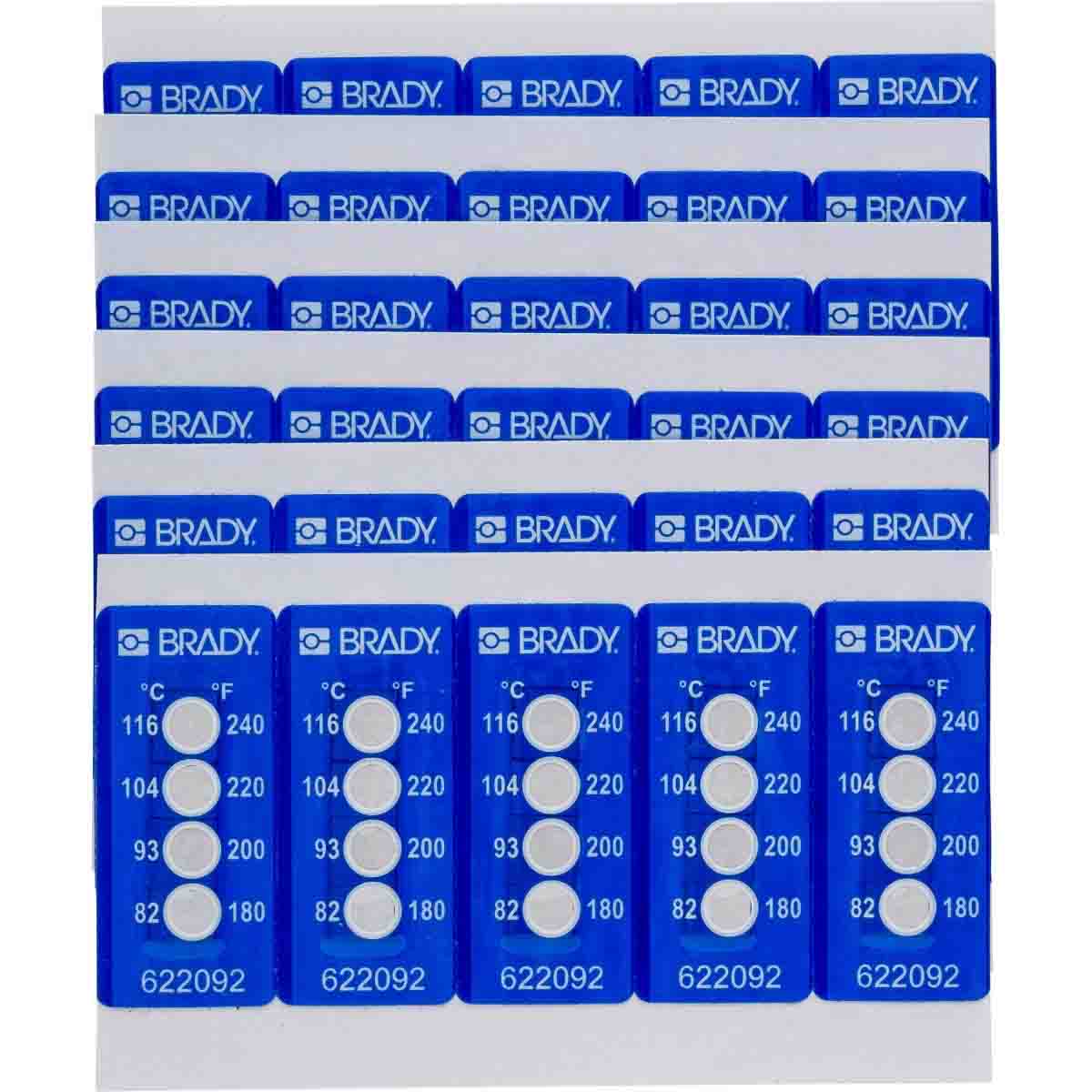 Brady TIL-4-82C/180F Irreversible Temperature Indicating Labels - 4 Level 622092