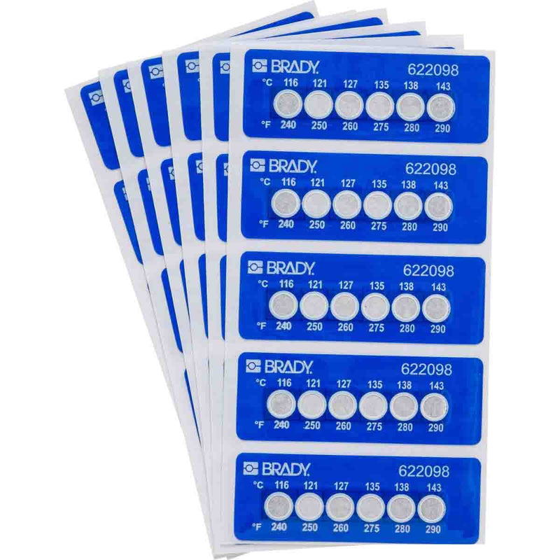 Brady TIL-6-116C/240F Irreversible Temperature Indicating Labels - 6 Level 622098