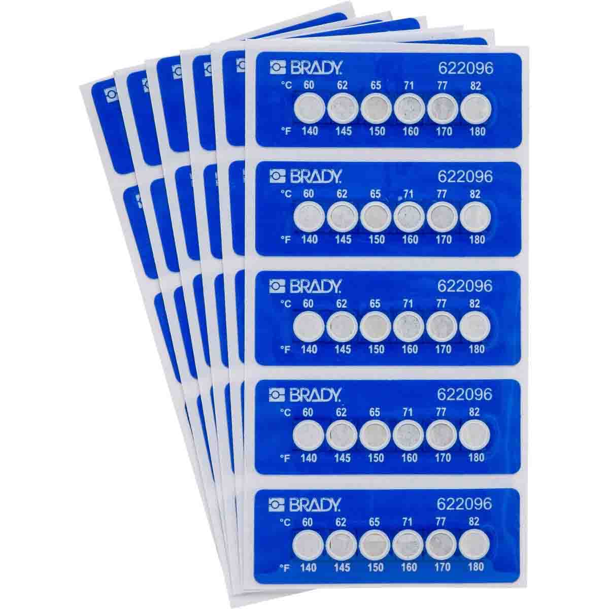 Brady TIL-6-60C/140F Irreversible Temperature Indicating Labels - 6 Level 622096