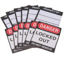 Brady Sfty Padlock Lbls, 6 Ea/Pk,, Eng,Fr,Spn Labels for Safety Padlocks 051379