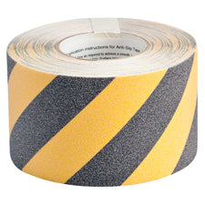 Brady Antiskid Striped Tape 100mmx18M Striped Anti-Skid Tape - Black / Yellow 078149