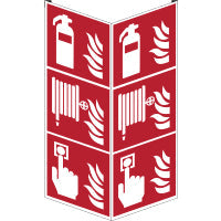 Brady F/F001/F002/F005/Nt-Vpvc-200X600/1-B Fire extinguisher, Fire hose reel  & Fire alarm call point - ISO 7010 138936