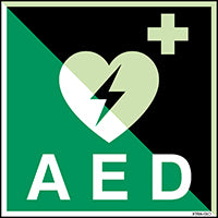Brady E/E010/En89-Alu-Pholumc-200X200/1-B ISO 7010 Sign - Automated external heart defibrillator 139035