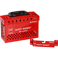 Brady Wall-Mountable Lockbox W/ Quick Rel. Red Safety Redbox Group Lockout Box - Red 145579