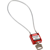 Brady Compact Cable Padlock Red 40Cm Kd Safety Padlocks - Compact Cable 146124