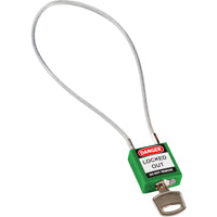 Brady Compact Cable Padlock Green 40Cm Kd Safety Padlocks - Compact Cable 146127