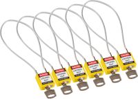 Brady Compact Cable Padlock Yellow 40Cm Ka/6Pk Safety Padlocks - Compact Cable 146133