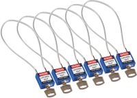 Brady Compact Cable Padlock Blue 40Cm Ka/6Pk Safety Padlocks - Compact Cable 146134