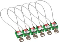 Brady Compact Cable Padlock Green 40Cm Ka/6Pk Safety Padlocks - Compact Cable 146135