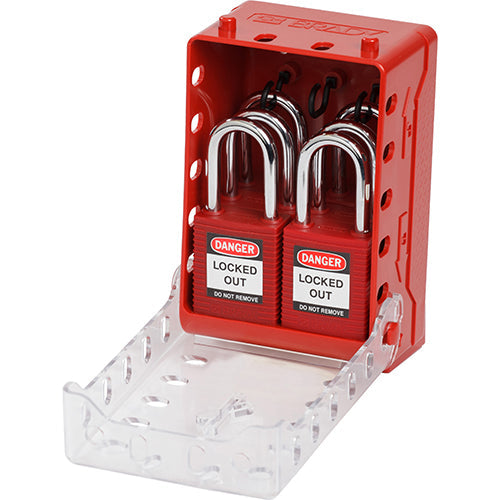 Brady Compact Lock Box+6 Red Keyed-Alike Locks Ultra-Compact Lock Box + 6 Red KA Locks 149174