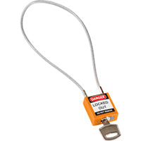 Brady Compact Cable Padlock Orange 40Cm Kd Safety Padlocks - Compact Cable 195943