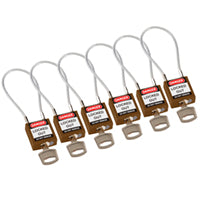 Brady Compact Cable Padlock Brown 20Cm  Ka/6Pk Safety Padlocks - Compact Cable 195947