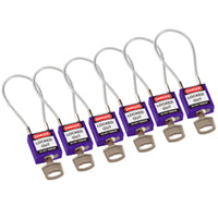 Brady Compact Cable Padlock Purple 20Cm Kd/6Pk Safety Padlocks - Compact Cable 195984