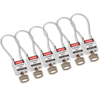 Brady Compact Cable Padlock White 20Cm  Kd/6Pk Safety Padlocks - Compact Cable 195985