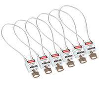 Brady Compact Cable Padlock White 40Cm  Ka/6Pk Safety Padlocks - Compact Cable 195957