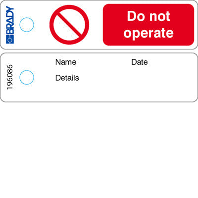 Brady Mitag-P001-En/50 Mini Tag - Do Not Operate - EN 196086