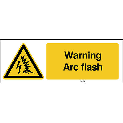 Brady W/W042/En298/Pe-297X105-1 ISO Safety Sign - Warning; Arc flash 198374