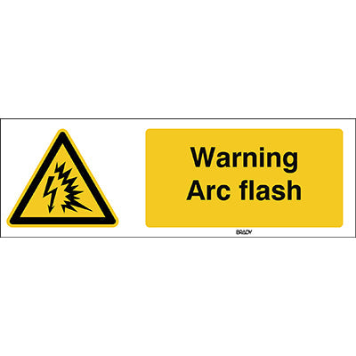 Brady W/W042/En298/Pp-600X200-1 ISO Safety Sign - Warning; Arc flash 198383