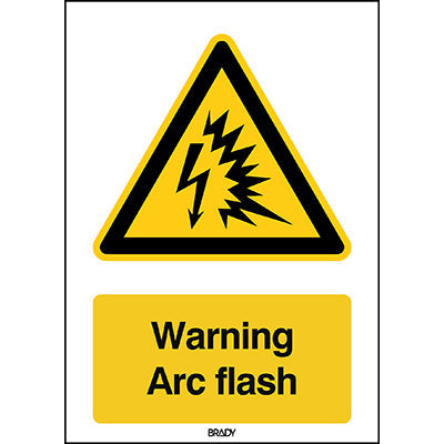 Brady W/W042/En298/Pp-297X420-1 ISO Safety Sign - Warning; Arc flash 198386