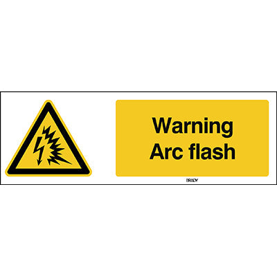 Brady W/W042/En298/Alu-450X150-1 ISO Safety Sign - Warning; Arc flash 198389