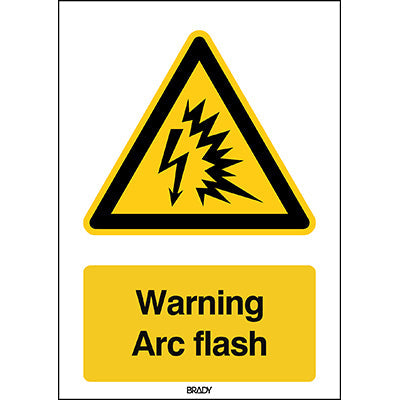 Brady W/W042/En298/Alu-297X420-1 ISO Safety Sign - Warning; Arc flash 198392