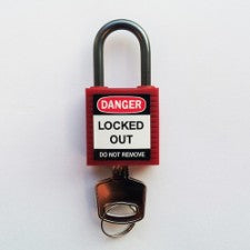 Brady Compact Safe Padlock 25Mm Sha Kd Red/6 Safety Padlocks - Compact 814116