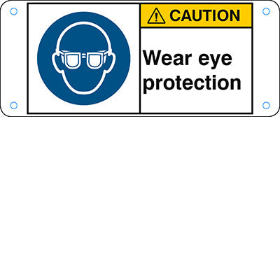 Brady M/M004/En273-Alu05-120X50/1-B ISO Safety Sign - Wear eye protection 302761