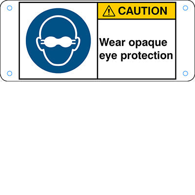 Brady M/M007/En280-Alu05-120X50/1-B ISO Safety Sign - Wear opaque eye protection 302765