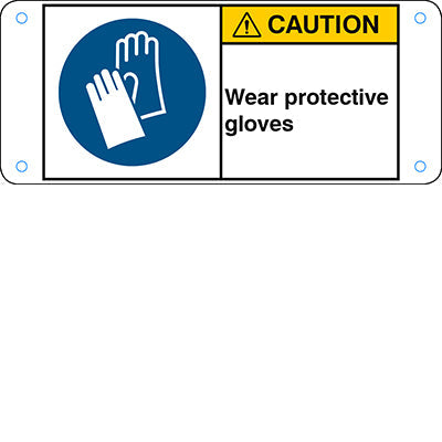 Brady M/M009/En281-Alu05-120X50/1-B ISO Safety Sign - Wear protective gloves 302766