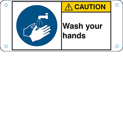 Brady M/M011/En269-Alu05-120X50/1-B ISO Safety Sign - Wash your hands 302768